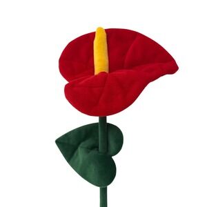CJ Hendry Plush Flower Red Anthurium Flower Market Clé de Peau Beauté Art 18.25"